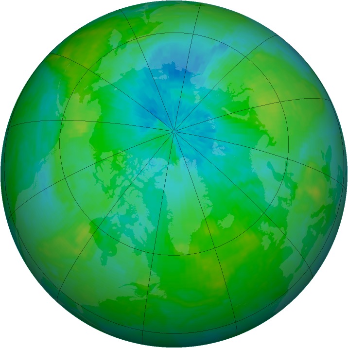 Arctic ozone map for 13 August 2002